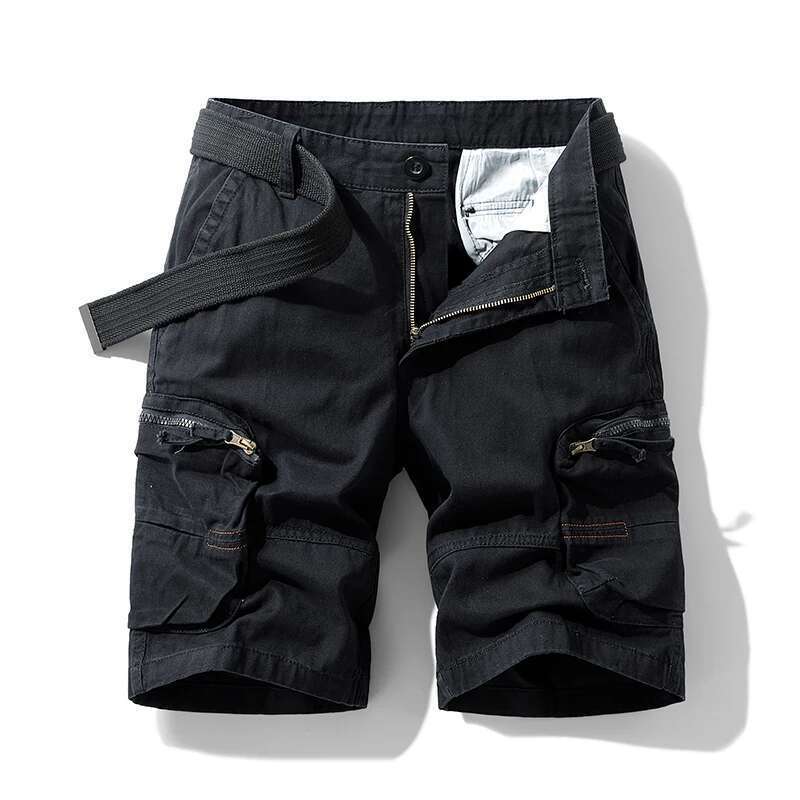 High-End Casual 2024 Summer Large Pocket Outdoor Work Clothes Men's Loose Straight Shorts