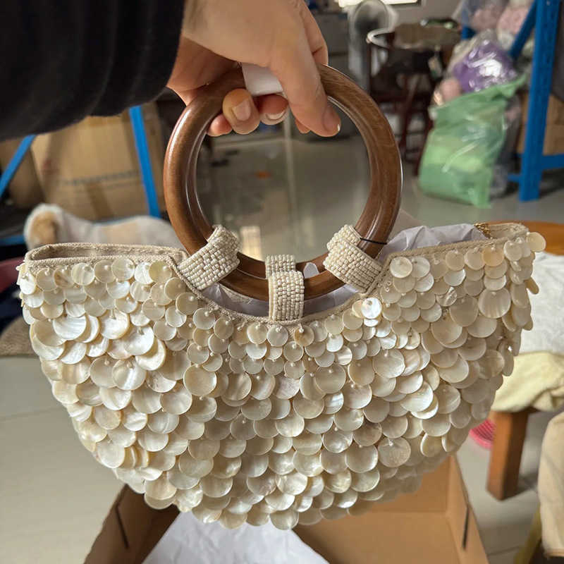 Instagram Popular High-end Fairy Mother of Handbag, Handmade Pearl Decoration Women's Bag Trend 250315