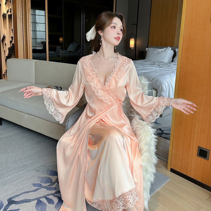 Women's Summer Lace Sleepwear Set with Ice Silk Bust Pad - Lightweight Two-Piece Pajama