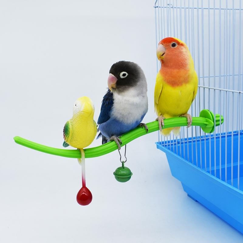 2025 New Bird Platform Cage Perch Stand Toy Parrots Ladder Plastic Perch Cage Accessory