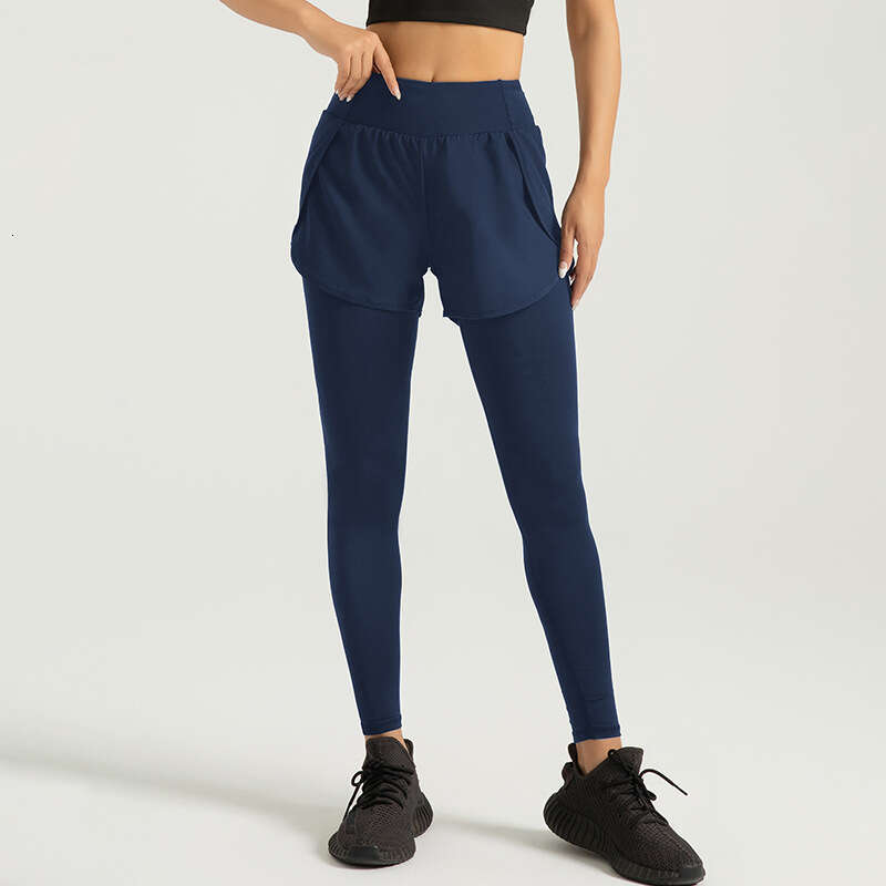 Special Zone Fake Two Pocket Yoga Pants With High Waist And Hip Lift Running Fitness Sports Tights KLMY