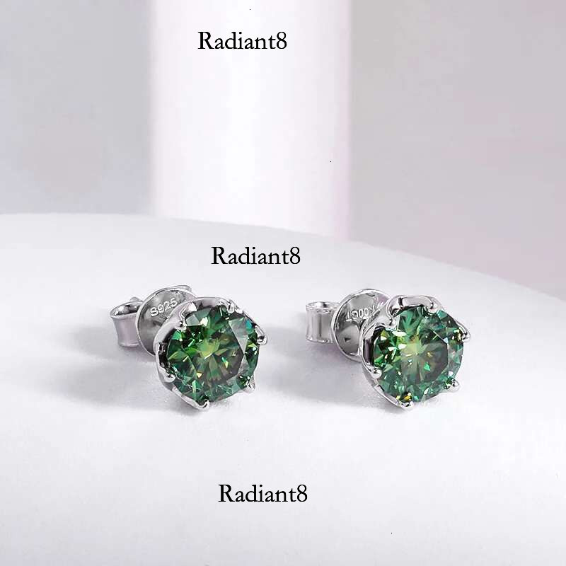 TBCYD 2CT Green Moissanite Stud Earrings For Women Sterg Sier wer Bud Shaped Dia Ear Studs Wedding Fine Jewelry