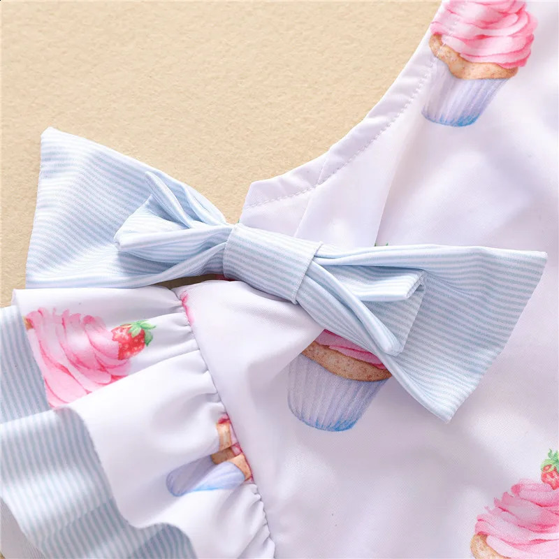 Baby Girls Swimwears Summer Bikini Set Sun Protection Kids Cute Floral Toddler Learn Swimming Suits One-Piece Sunbeach Swimsuits 250304