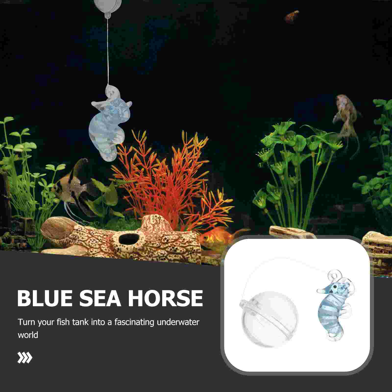 Fish Tank Decoration Decorative Sea Horse Aquarium Cartoon Hanging Ornament Fake Glass