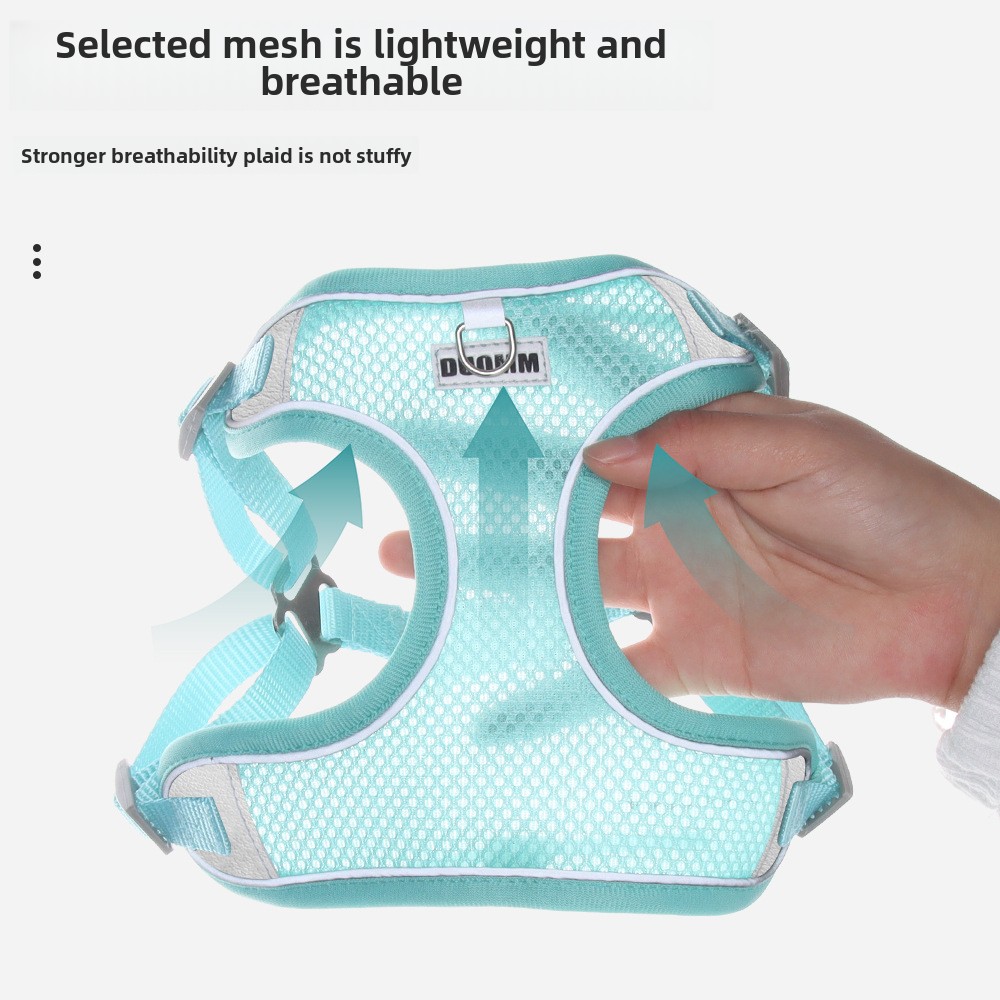 Pet chest harness Summer vest style breathable dog harness Breathable dog leash leash for dogs