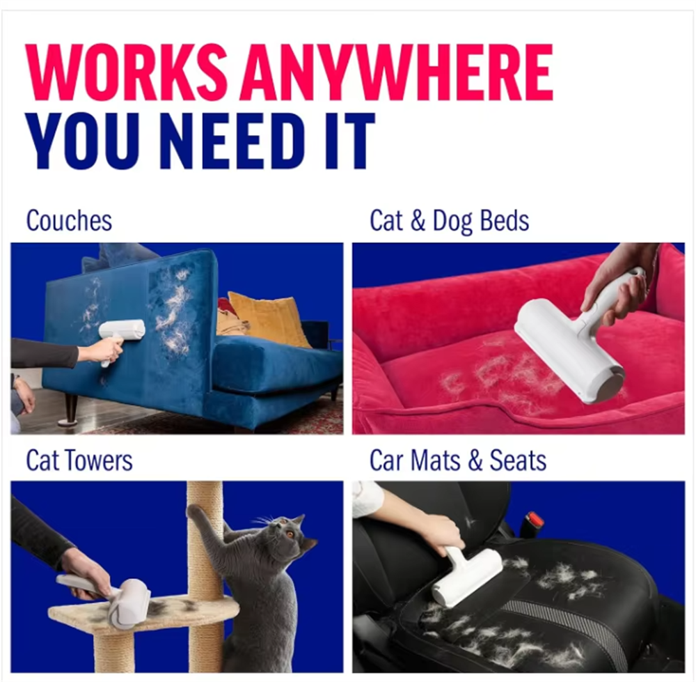 Pet Hair Remover and Reusable Lint Roller Cat and Dog Hair Remover for Furniture, Couch, Carpet, Clothing and Bedding - Portable, Multi-Surface Fur Re