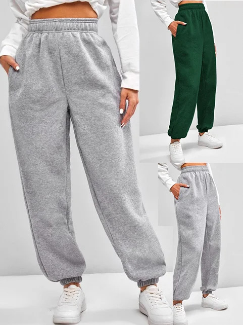 Comfortable High Waist Sweatpants for Women Stretchy and Soft Everyday Pants with Elastic Waistband 250304
