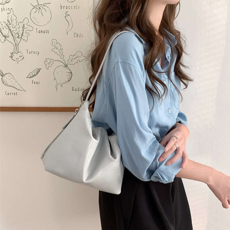 Texture Niche Pleated Cowhide Shoulder Tote 2025 New Crossbody Versatile Minimalist Style Leather Women's Bag