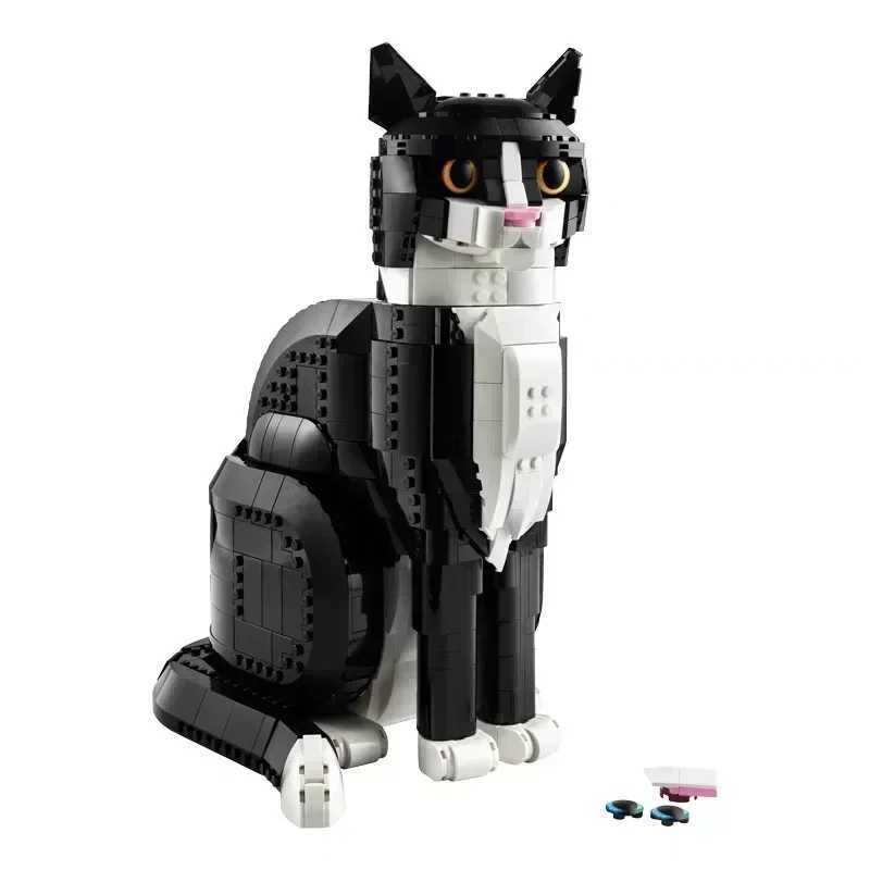 43247 Young Lion Tuxedo Cat 21349 Model Display Decoration Set Building Blocks Bricks Toys for Kids Christmas Gift M250304
