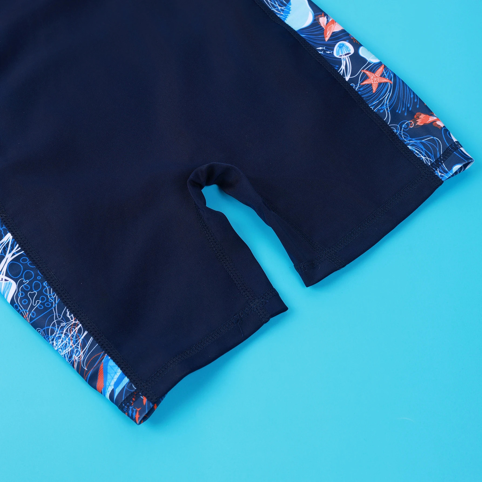 One-Piece Swim Suits Sportswear Girls Boys Summer Swimwear Children Swimsuits Kid Short Sleeve Quick Drying Sun Protection 250304