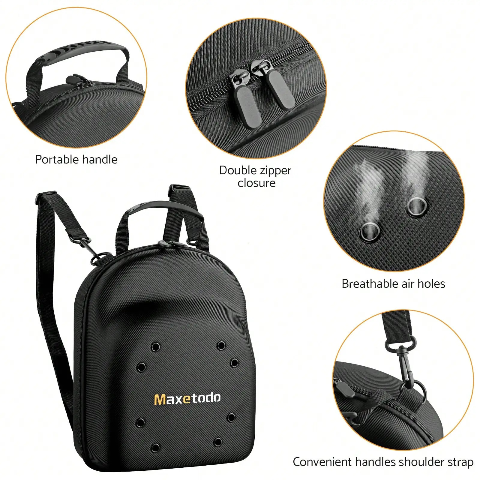 Ship from US Baseball cap with hat storage bag EVA waterproof dustproof and shatterproof set 6 hats travel box shoulder backpack straps 250305FBB