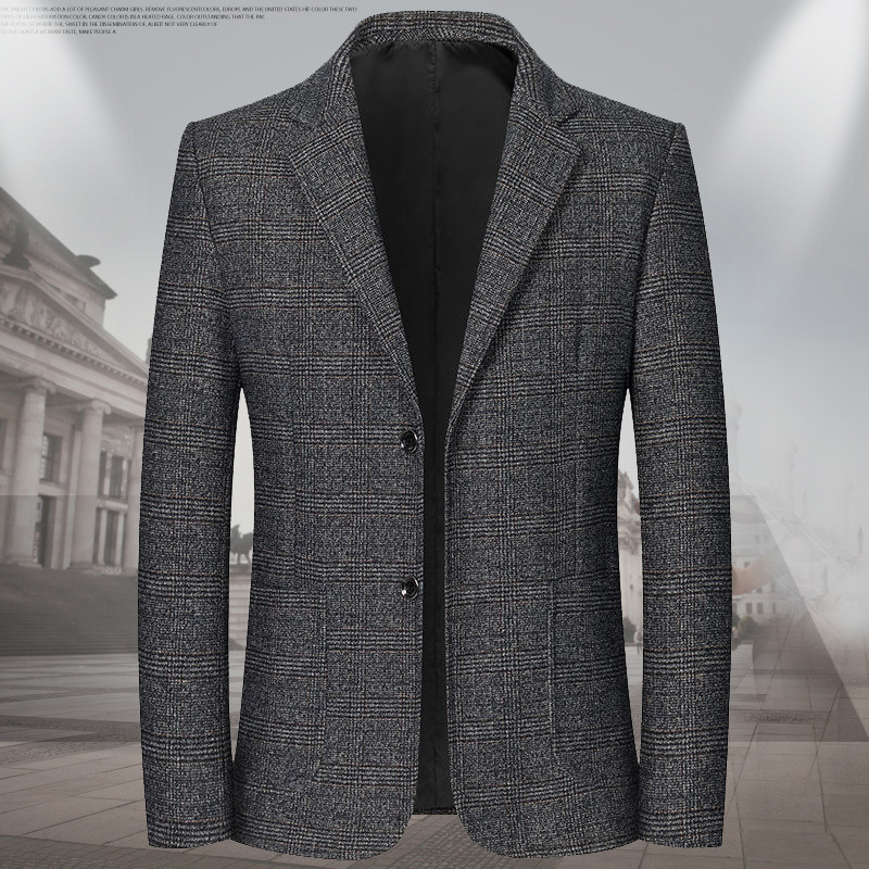 F33Elegant Men's Korean Inspired Three-Dimensional Drapery Casual Suit Jacket