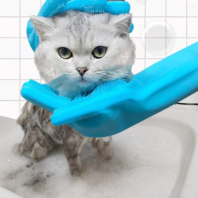 1Pair Pet Grooming Gloves Dog Washing Gloves Cat Bathing Supplies Pet Cleaning Gloves Pet Bath Massage Gloves Pet Supplies