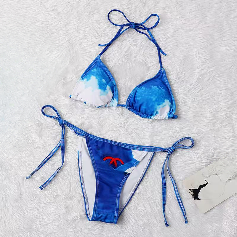 France paris women beach bikini Black White Blue two-piece swimsuit luxury designer swimwear womens swimwears bathing swim suit sexy summer womans bikinis CC