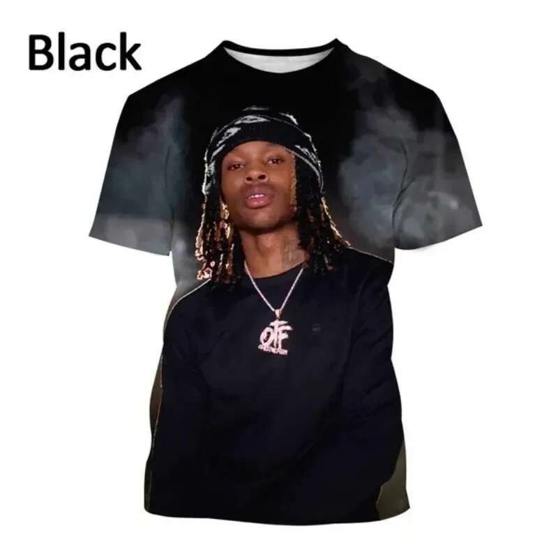 Men's round neck short sleeved T-shirt, casual streetwear, Harajuku style, 3D printed rare King Von
