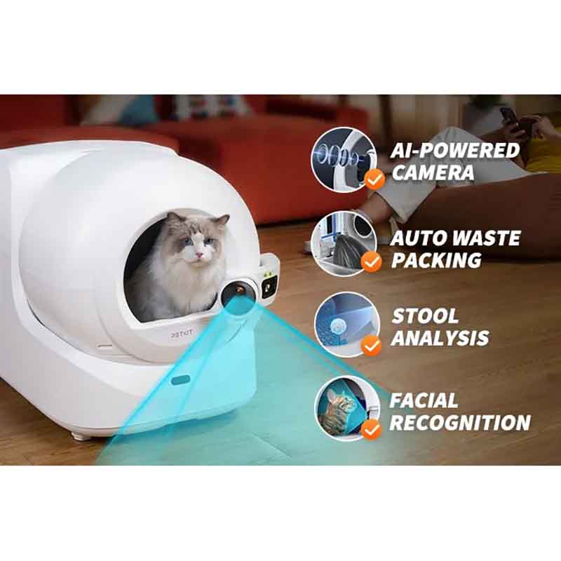 Round cat box automatic cleaning smart trash removal, cat litter box
