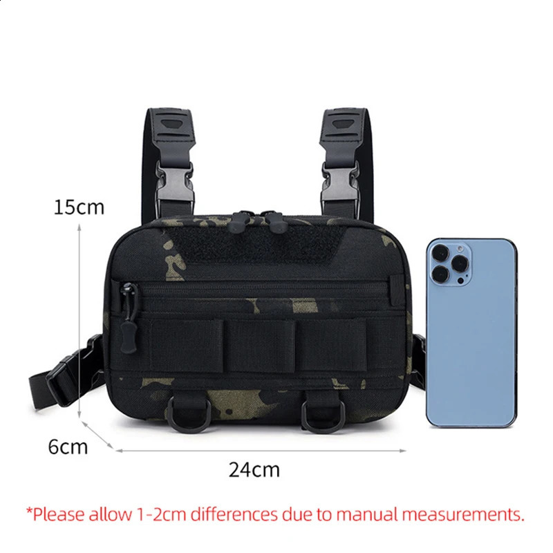 Mens Chest Bag Tactical Fishing Vest Backpack Travel Waterproof Molle Nylon Climbing Camping Backpacks Outdoor Rig Fanny Pack 250227