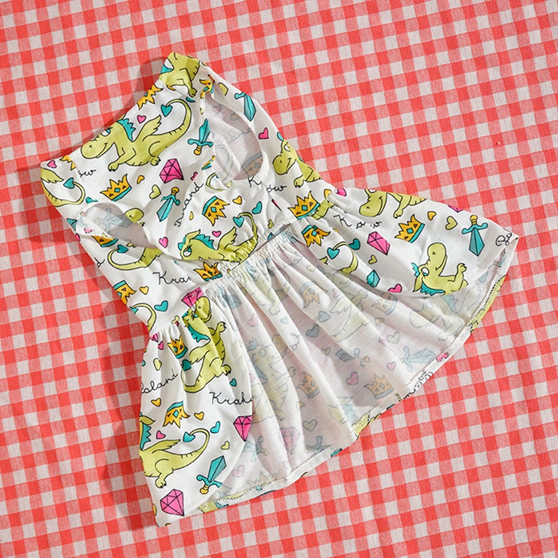 Spring Summer Dog Dresses for Small Medium Puppies Cute Printed Dog Princess Dress Kitten Pet Skirt Poodle Chihuahua Apparel