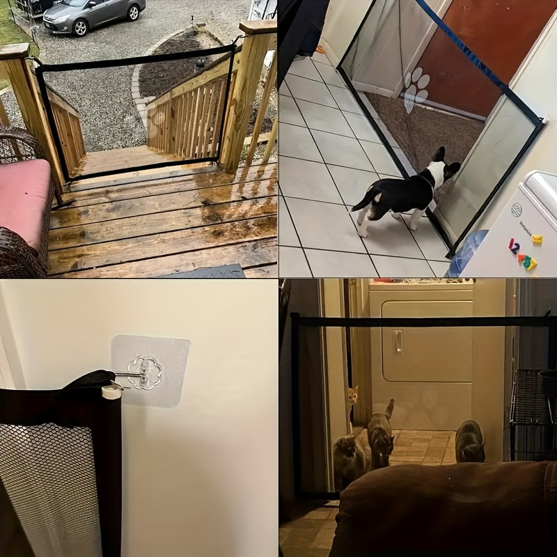 Expandable Safety Pet Gate - Durable PE Mesh Gate For Indoor Outdoor Use, Adjustable, Portable, Easy Install, Stair Barrier
