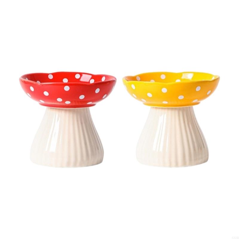 6XDD Decorative Slow Feed Cats Dish Cartoon Feeder Slow Feeding Dish with Stand