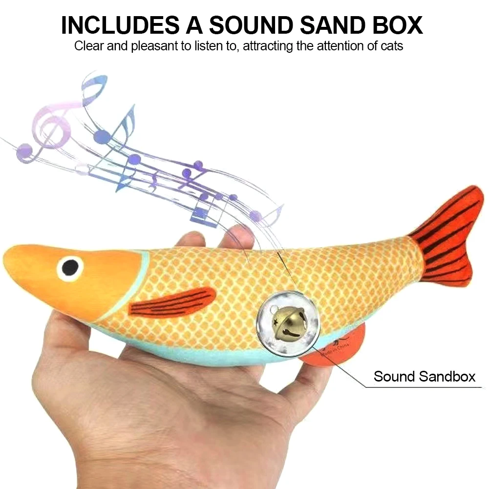 Cat Durable Toy Catnip Simulation Fish Goldfish Kitten Toy Pillowfish Interactive Sounding Chew Bite Plush Toys Pet Cat Supplies