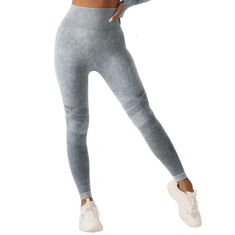 Hollow Push Up Butt Lift Yoga Sports Leggings Women Washed Frosted High Waist Workout Fiess Tights Elastic Gym Running Pants KLMY