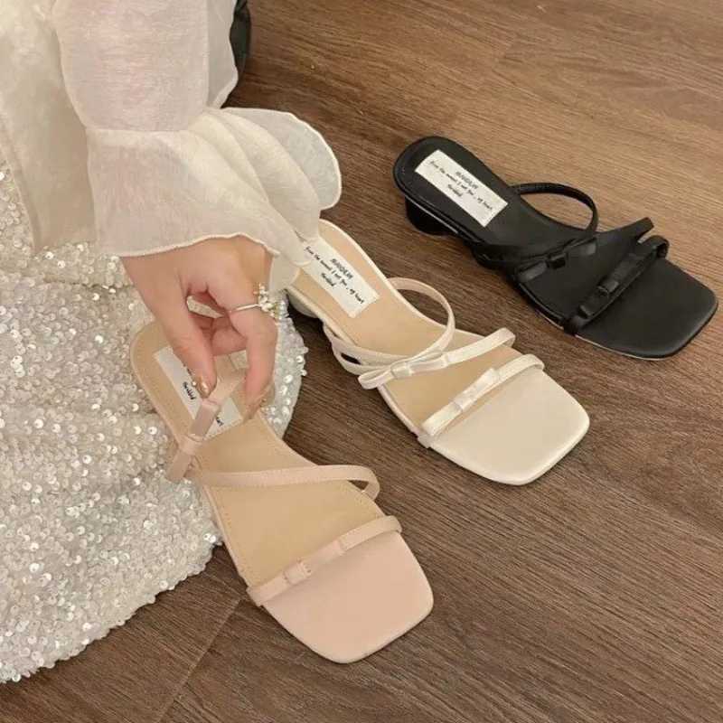 Wens Shoes 2024 Fi Modern Slippers Wens Slippers New Elegant Wild Casual Slippers Wen-knot Shoes Fem Y250304
