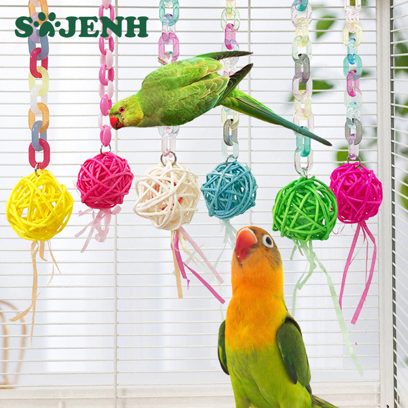 Parrot Chew Strands Bird Parakeet Bite Molar Toys Pet Bird Cage Hangable Chewing Toy Bird Items Bird Cage Toys Pet Supplies