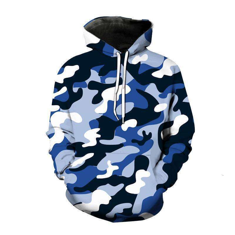 Hooded colorful camouflage suit with 3D digital printing men's hoodie