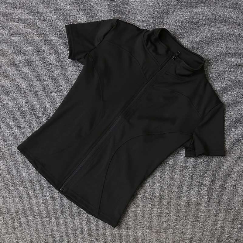 Women Sport Wear Slim Fit Polyester Quick-Drying Full Zip Outdoor Fiess Running Tights Short Sleeves Women's Yoga Wear 's 's 's