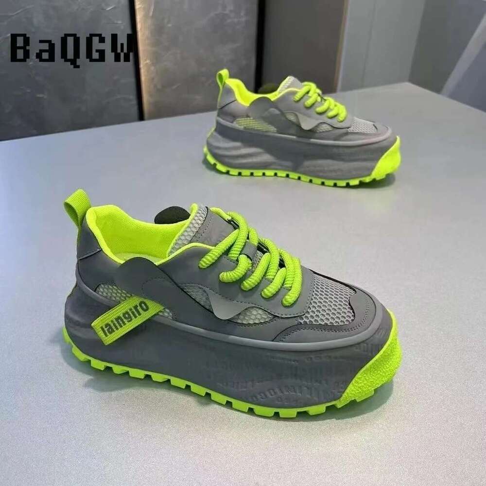 Color Block New Letter Design Chunky Sneaker for Men Board Fashion Casual Upper Height Increased Flat Platform Shoes