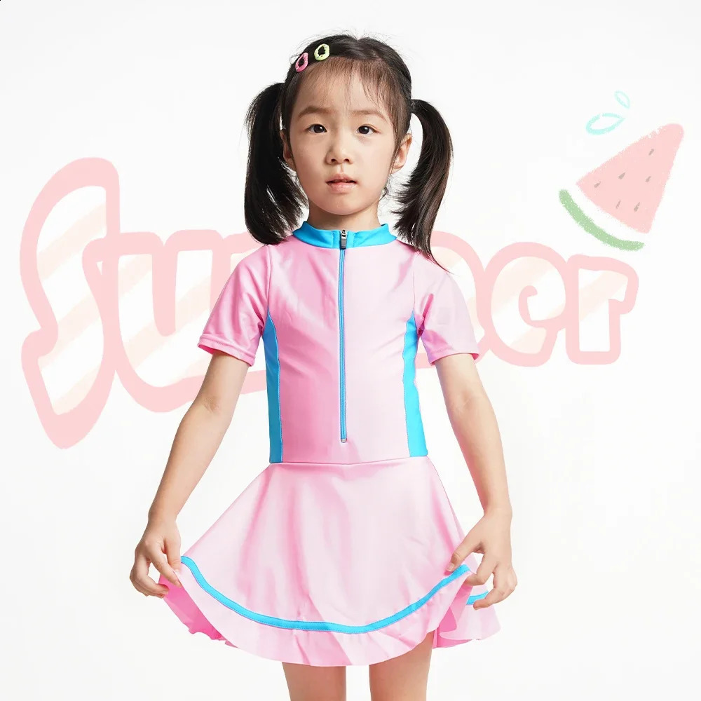 2025 Kid Summer Cartoon Swimwear Cute Kids Girl One-piece Breathable Swimming Clothes Swimsuits Professional Swimming Suit 250304