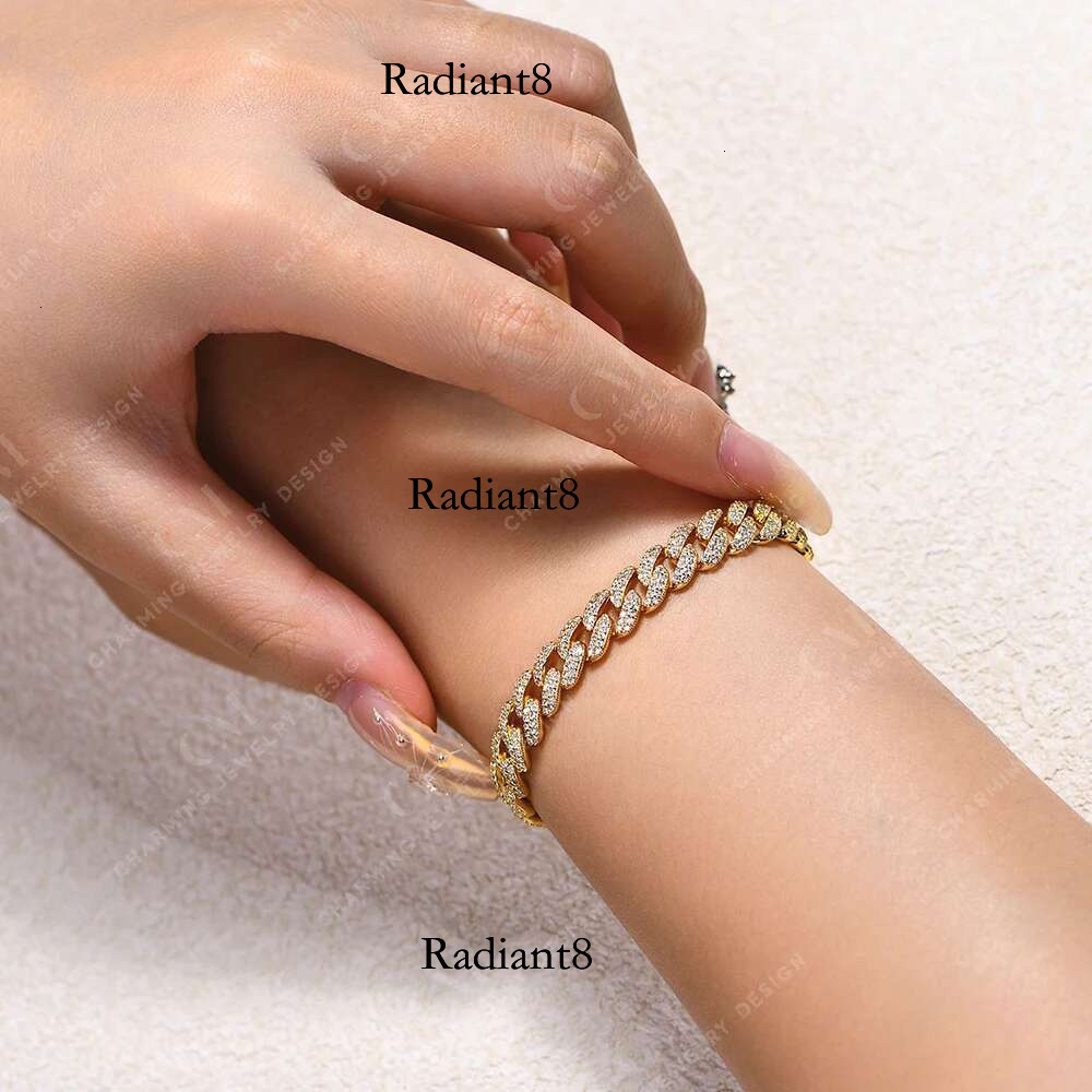 CHARMING Top Quality Sterg Sier Gold Plated Tennis Bracelets Sparkg Moissanite for Man Women party Jewelry Gift