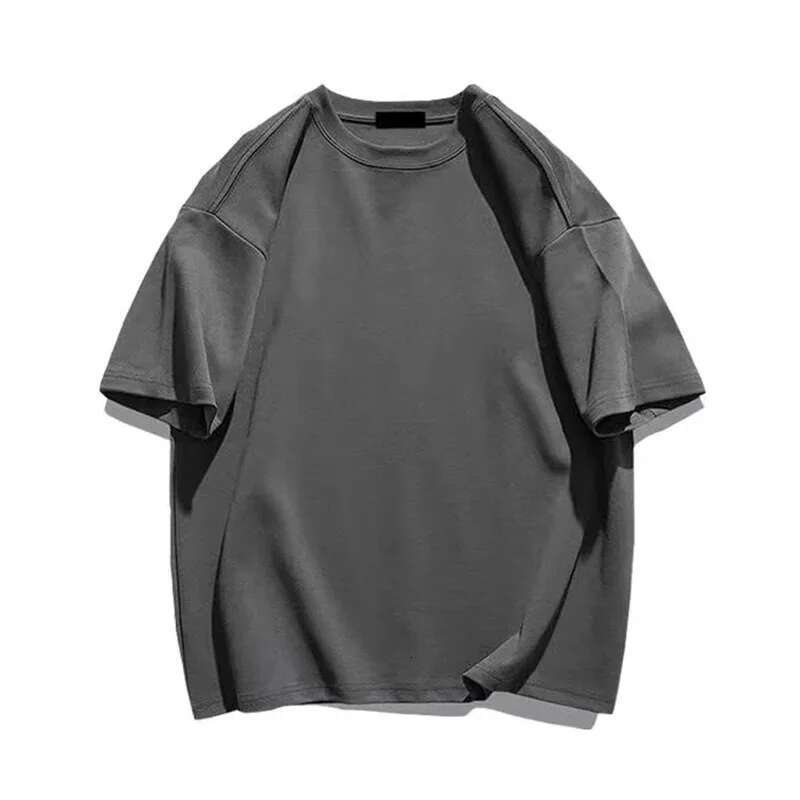 100% pure cotton T-shirt for men and women, high-quality, solid color, casual basic clothing, plus size, short sleeved, black and white