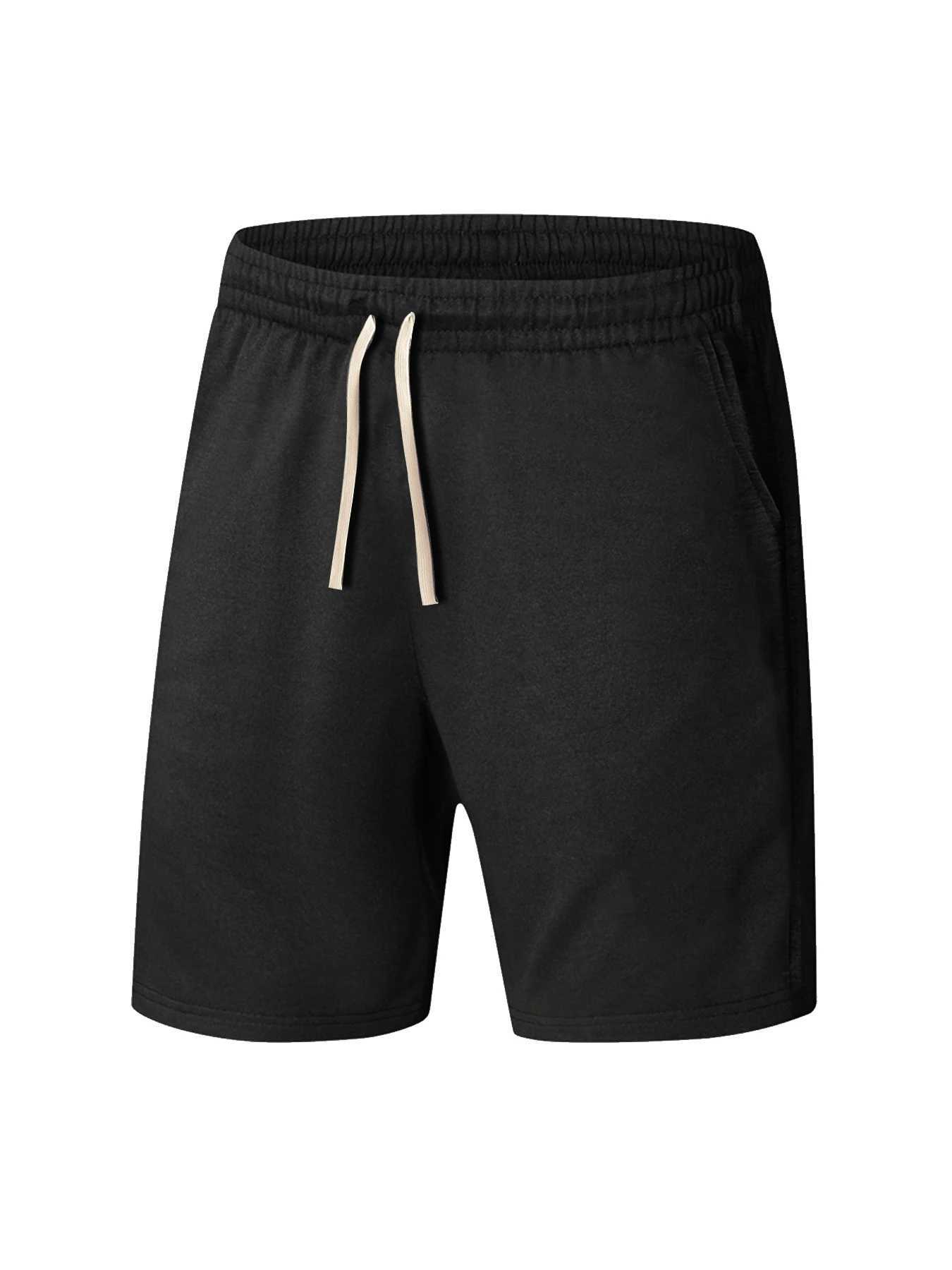 Mens Shorts Casual Pants Summer New Solid Color Lace-up Sweatpants Outdoor Running Jogger Fitness Workout Knee Length ShortXJ250304