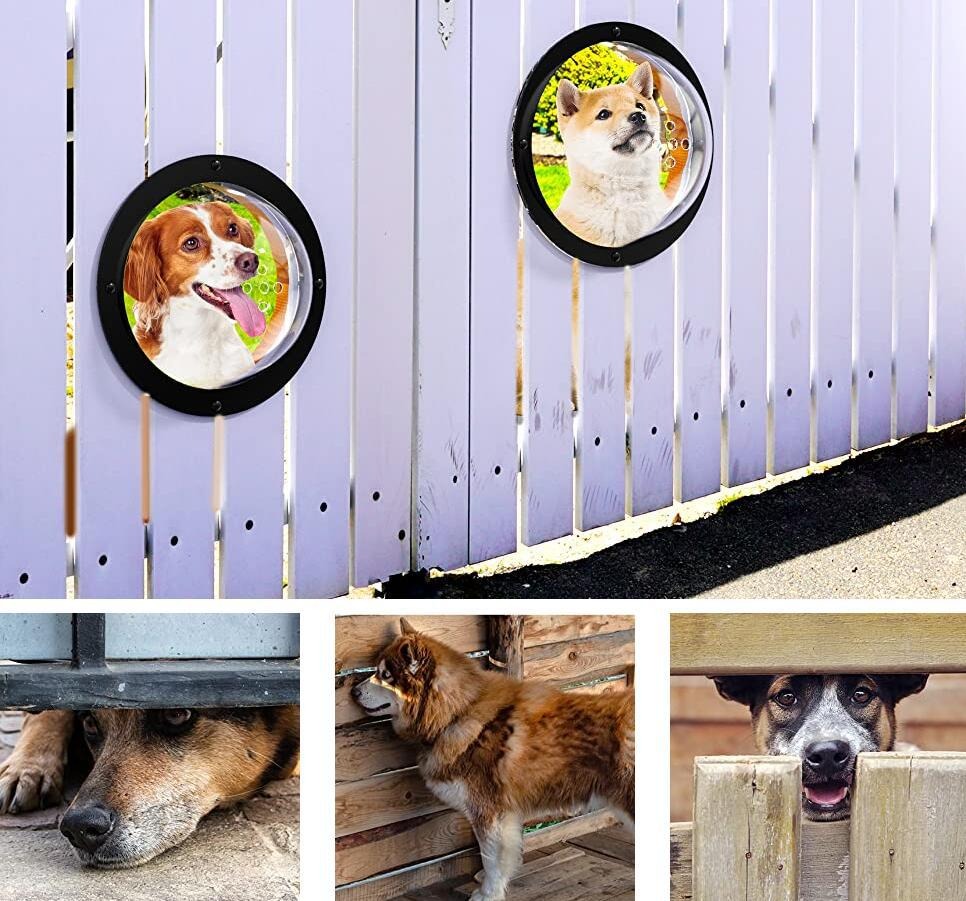 Dog Fence Dome Pet for Cat Window Pet Porthole Window Durable Acrylic Dome Clear Viewer for Fence Door Gate Decoration