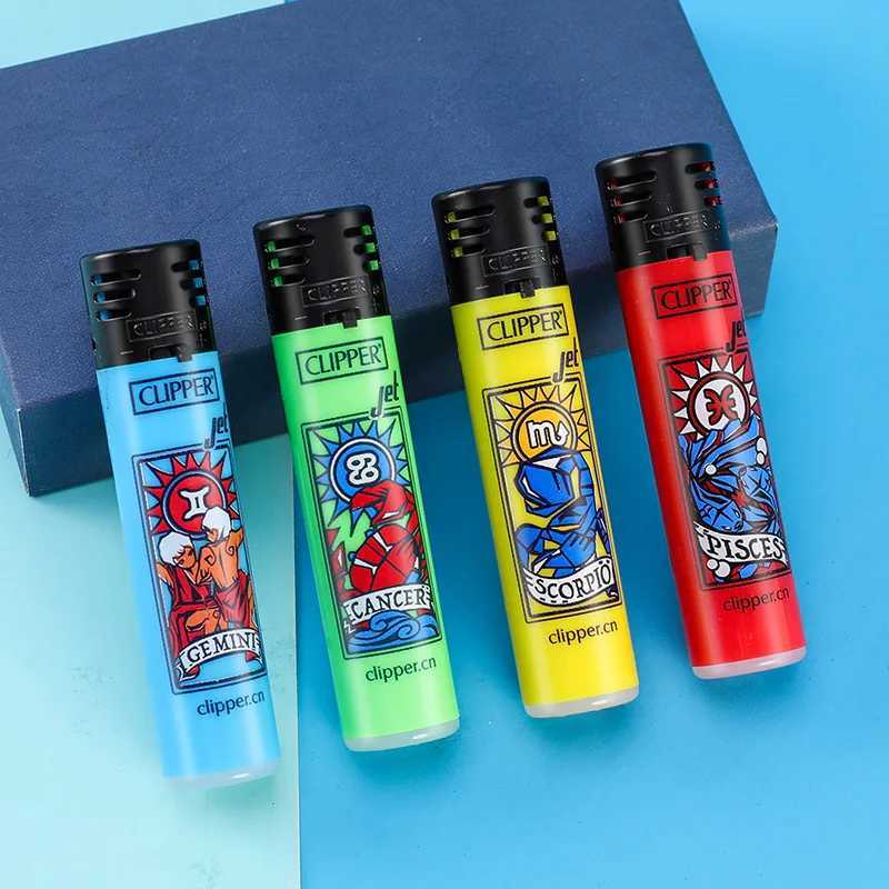 Clipper Lighter Windproof Jet Pink Flame Lighter Butane Gas Lighter Electronic Lighter 2024 New Style Lighter Smoking GadgetsT250305