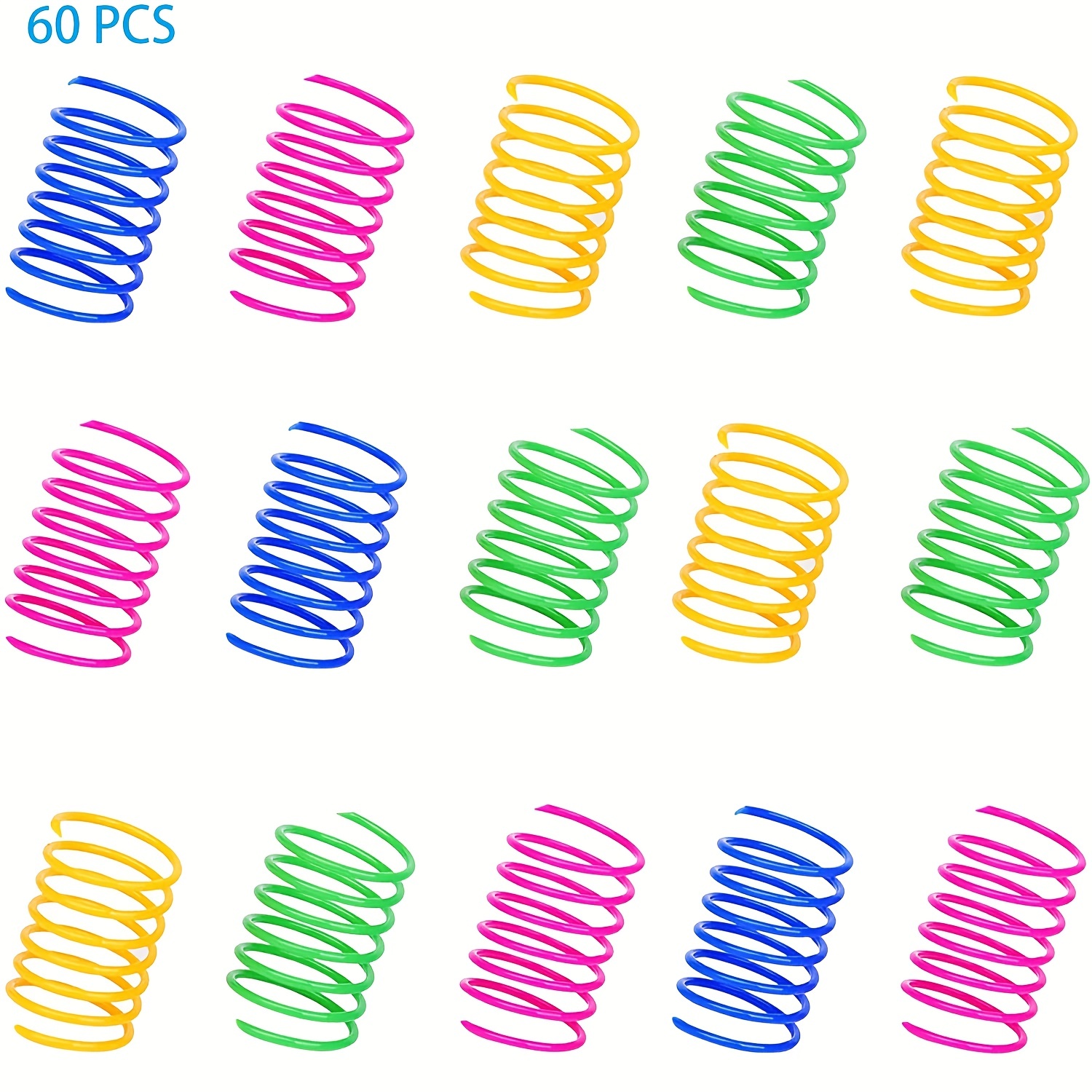 Wide Colorful Springs Cat Toys, Plastic Coil Spiral Springs For Cat, Kitten, Pets (Assorted Varieties)