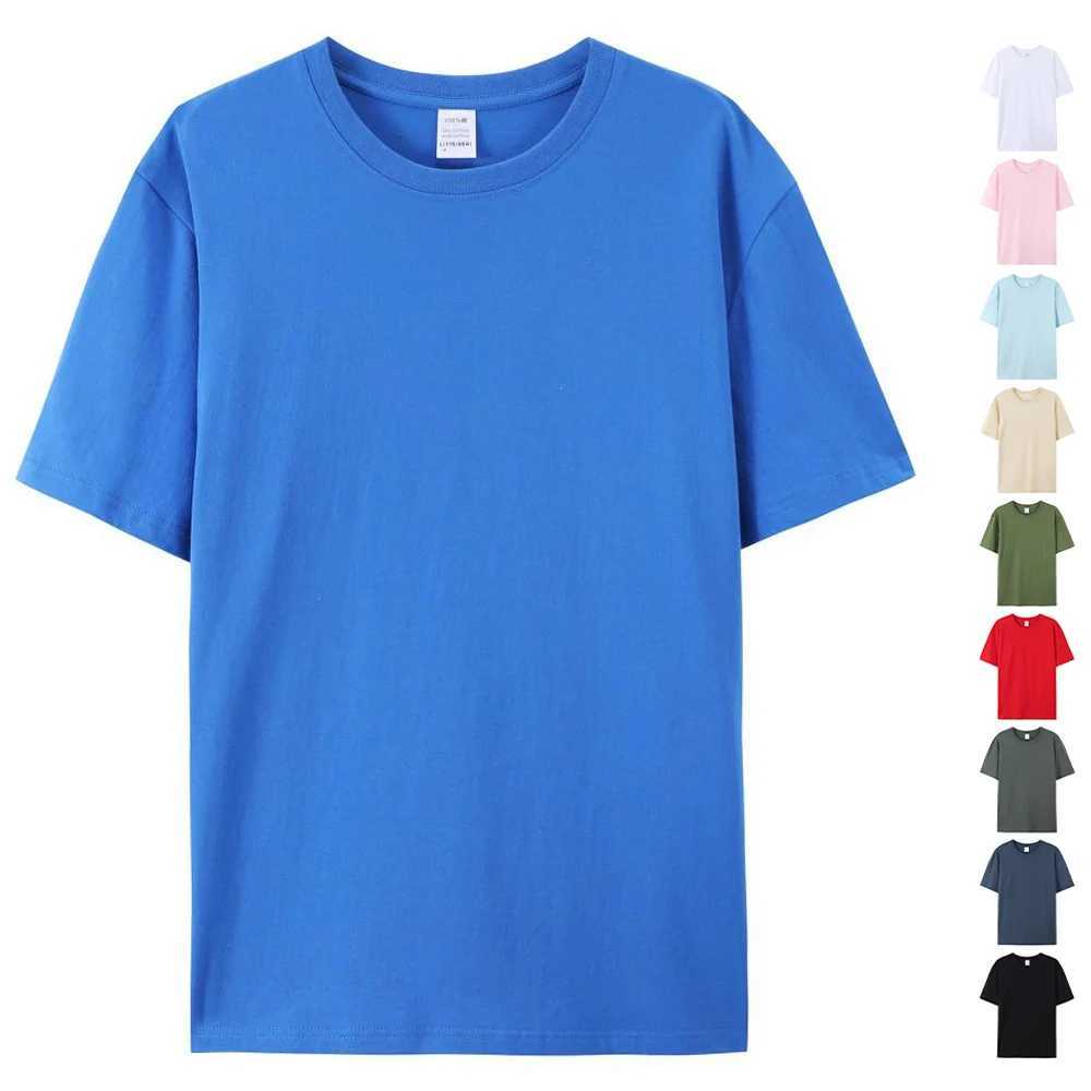 Plain 100% Cotton T Shirt Men High Quality Wholesale Short Sleeve T-shirts Unisex Crew Neck Tshirt For Men Playeras De HombreT250305