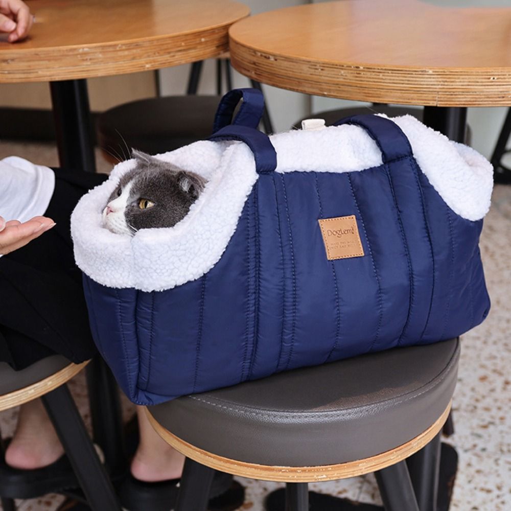Practical Portable Pet Tote Bag Open Style Plush Cat Carrier Handbags Soft Warm Pet Carrying Bag for Travel