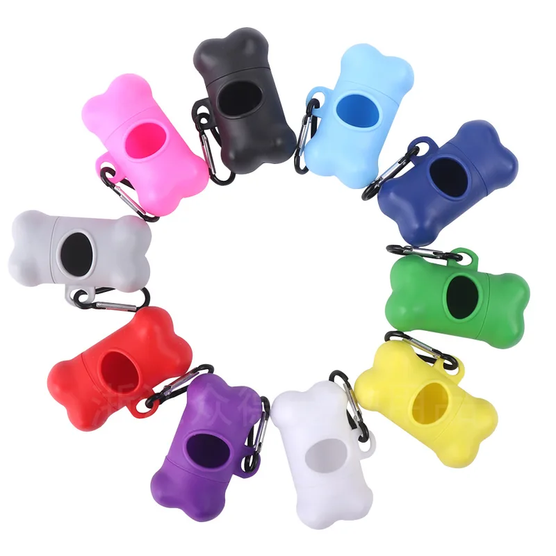 1Pcs Bone Shaped Bag Dispenser Disposable Pet Dog Waste Bag Holder Plastic Garbage Bag Case Carrier Disposal Poop Bag Dispenser