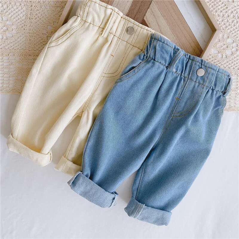 Ddmyshoesvip Boys Girls Pant Casual Trousers For Kids High Waist Solid Warm Out Jeans Children Autumn Spring M Years Pants