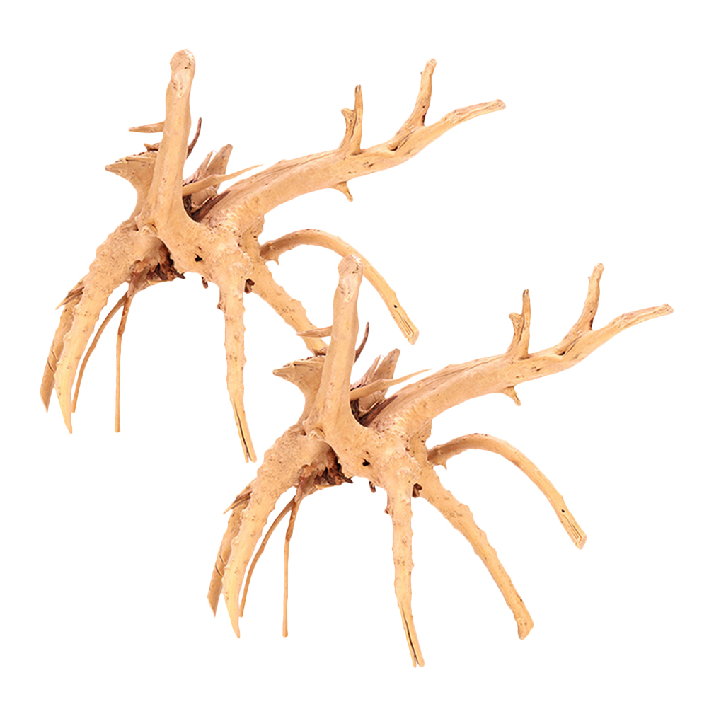 2 Pcs Coasters Decoration Dead-wood Ornaments Decorate Reptile Tree Bark Tank Khaki Aquarium Spider for Snake Spiders