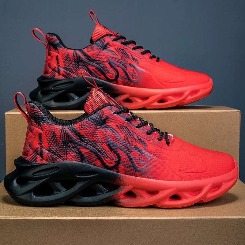 Running Mesh Breathable Flat Cushioning Soft Comfortable Sneakers Outdoor Gym Trendy Casual Jogging Shoes for Men