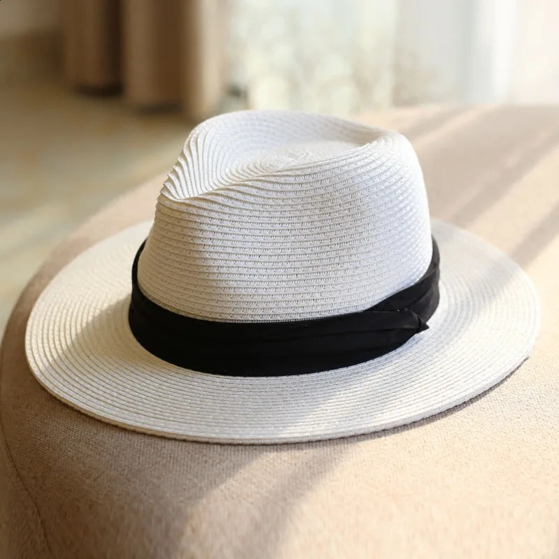 Big Head Panaman Straw Hat with Foldable Straw Woven Hat Plus Size 60-64cm Men Jazz Top Hat Sun Protection Sun Shading Hat 250303
