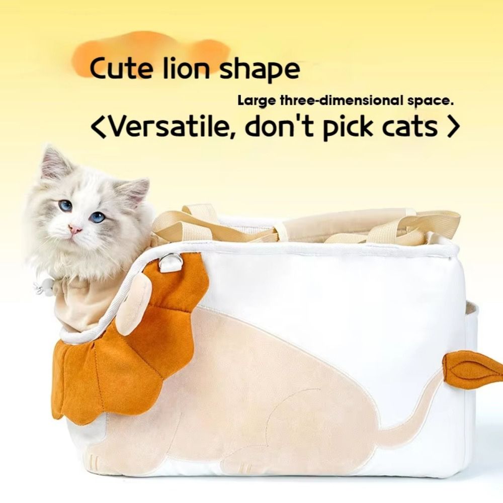 Lion Design Soft Cat Carriers Safety Zippers Adjustable Travel Dog Tote Bag Comfortable Handheld Portable Pets Handbag Travel