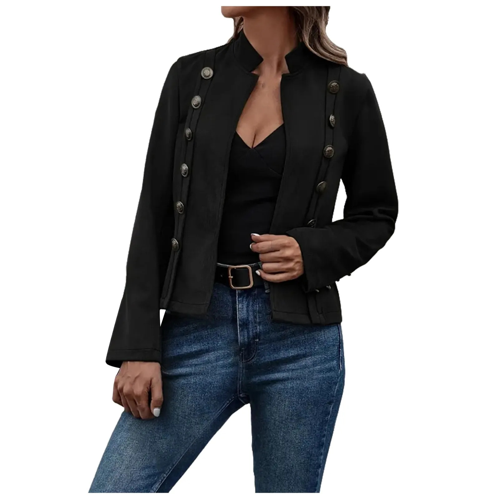 Womens long sleeved jacket for autumnwinter 2024 synthetic suede leather fashion casual business 250226