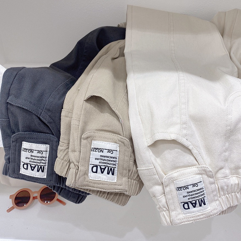 Ddmyshoesvip Boys Spring New Mid Size Children Solid Color Korean Version Casual Pants