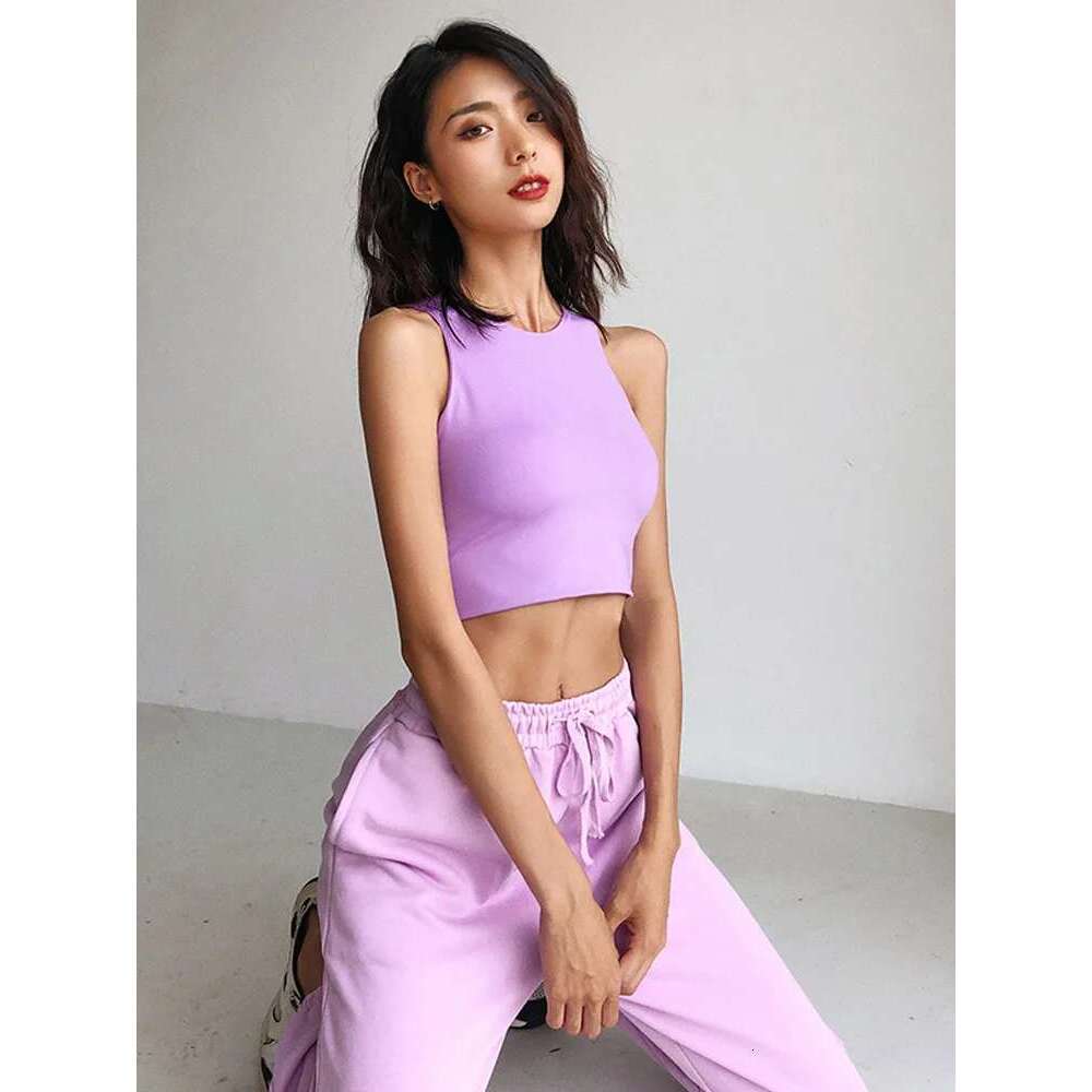 Sexy Women Slim Summer Fashion O-Neck Sleeveless Double Nylon Ladies Good Quality Tank Tops 6 Colors KLMY