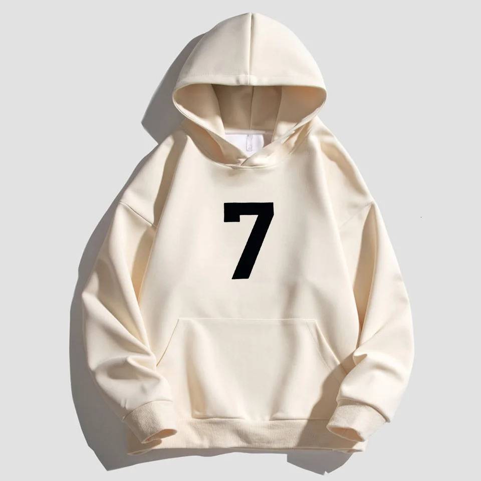 320 Of Grams Heavy CottonFOG CRAZY 7 Printed Vintage Hoodie Fashion Trend Warm FlEEce Mens Womens Tops 250304